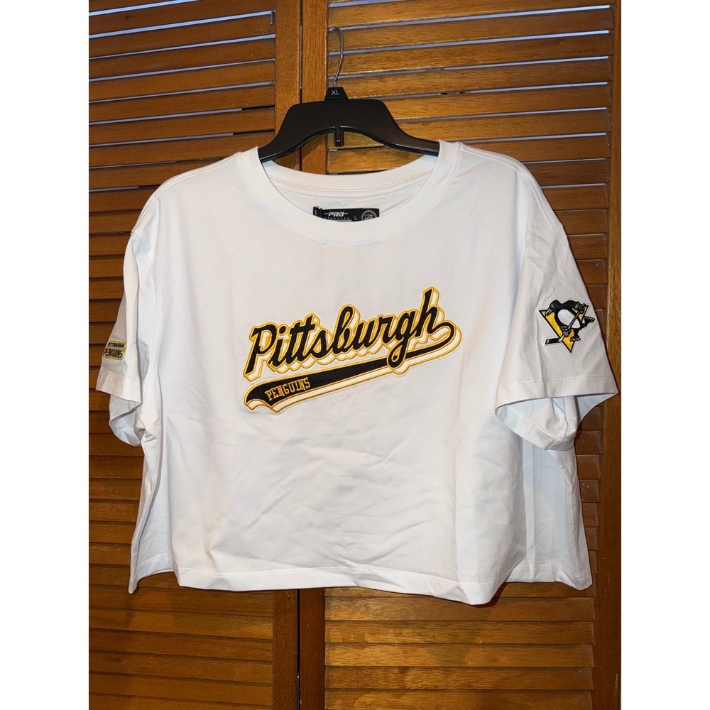 Pittsburgh Penguins Womens Cropped Pro Standard Shirt. Size Large (NWTS)